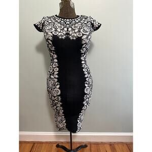 BCBGMaxazria black and white bodycon dress size XS